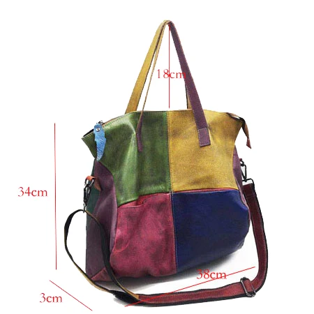 Patchwork Genuine Leather Bag Lady Vintage Retro Chic Big Capacity Handbag 2019 Fashion Designer Luxury Crossbody Bag for Women Patchwork Genuine Leather Bag Lady Vintage Retro Chic Big Capacity Handbag 2019 Fashion Designer Luxury Crossbody Bag for Women