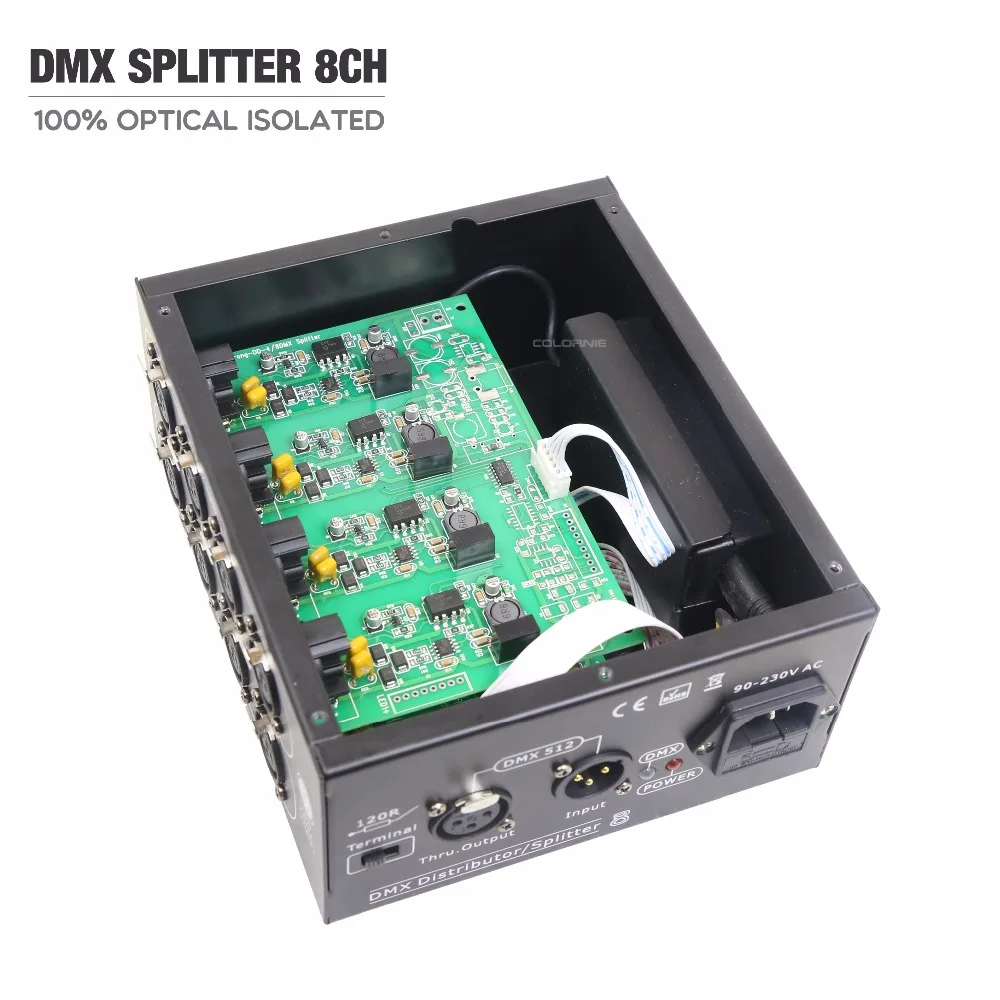 Сплиттер DMX 8 каналов dmx распределительный контроллер 100% Оптический