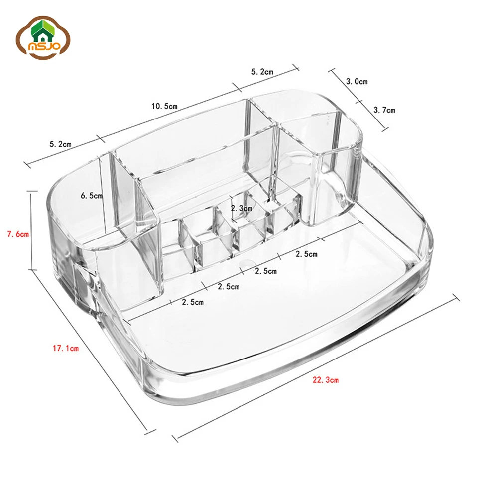 Msjo органайзер для макияжа прозрачный акриловый чехол для хранения лака для ногтей губная помада Косметические хлопковые ящики для хранения Ящики органайзеры для макияжа