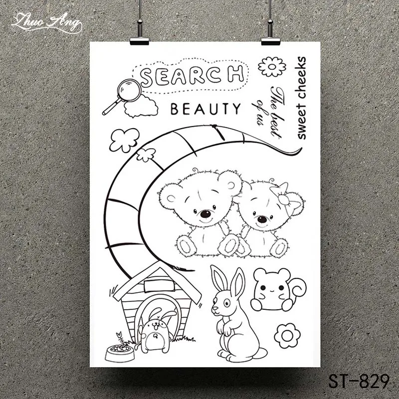 

ZhuoAng Search Transparent Clear Stamp for Scrapbooking Rubber Stamp Seal Paper Craft Clear Stamps Card Making