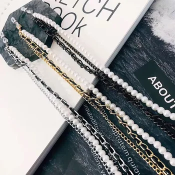 

2019 New Arrival Pearl Chain Beach Sunglasses Strap Neck Lanyard Cord Holder Gold Chains For Points Reading Glasses Accessories