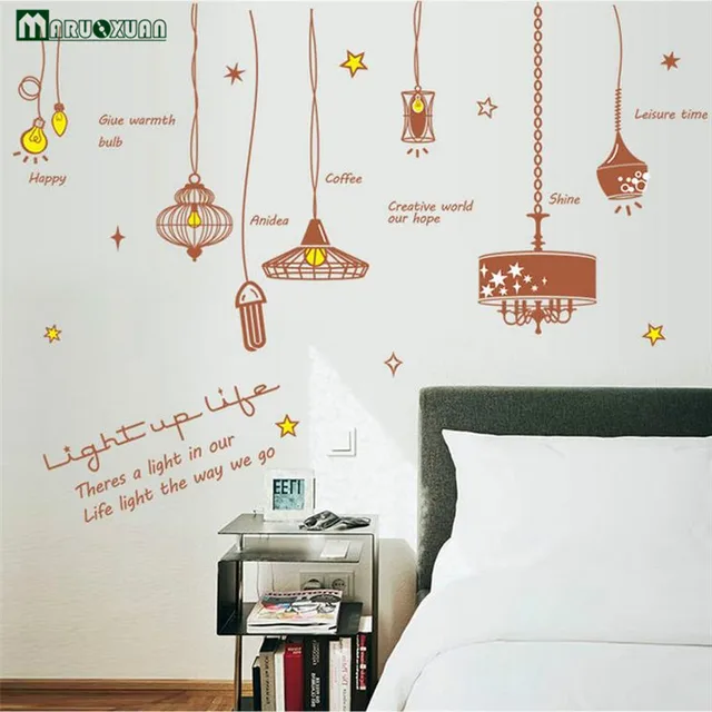 Maruoxuan Cute Light Bulb Room Decor Mural Art Vinyl Wall Stickers Maruoxuan Cute Light Bulb Room Decor Mural Art Vinyl Wall Stickers Home Decoration Decal For Kids Rooms