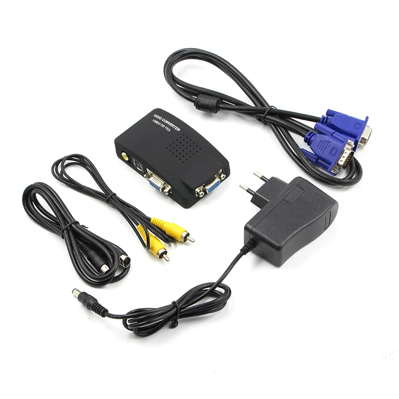 AV to VGA PC Laptop Composite Video TV VGA S-Video Composite RCA AV to VGA Converter Switch Adapter Switcher Box (7)