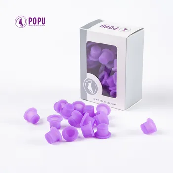 Bicchieri per inchiostro POPU 60 pezzi medi-12 mm monouso morbidi colori bianco/viola per trucco permanente e tatuaggi usati