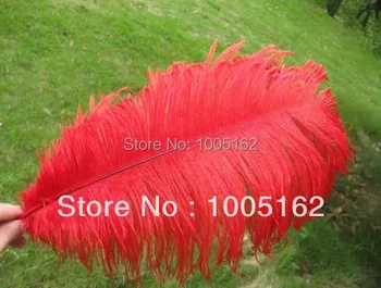 

Free Shipping 100 pcs 14-16inch(35-40cm) Red Ostrich Feathers for Wedding centerpiece home table Decor