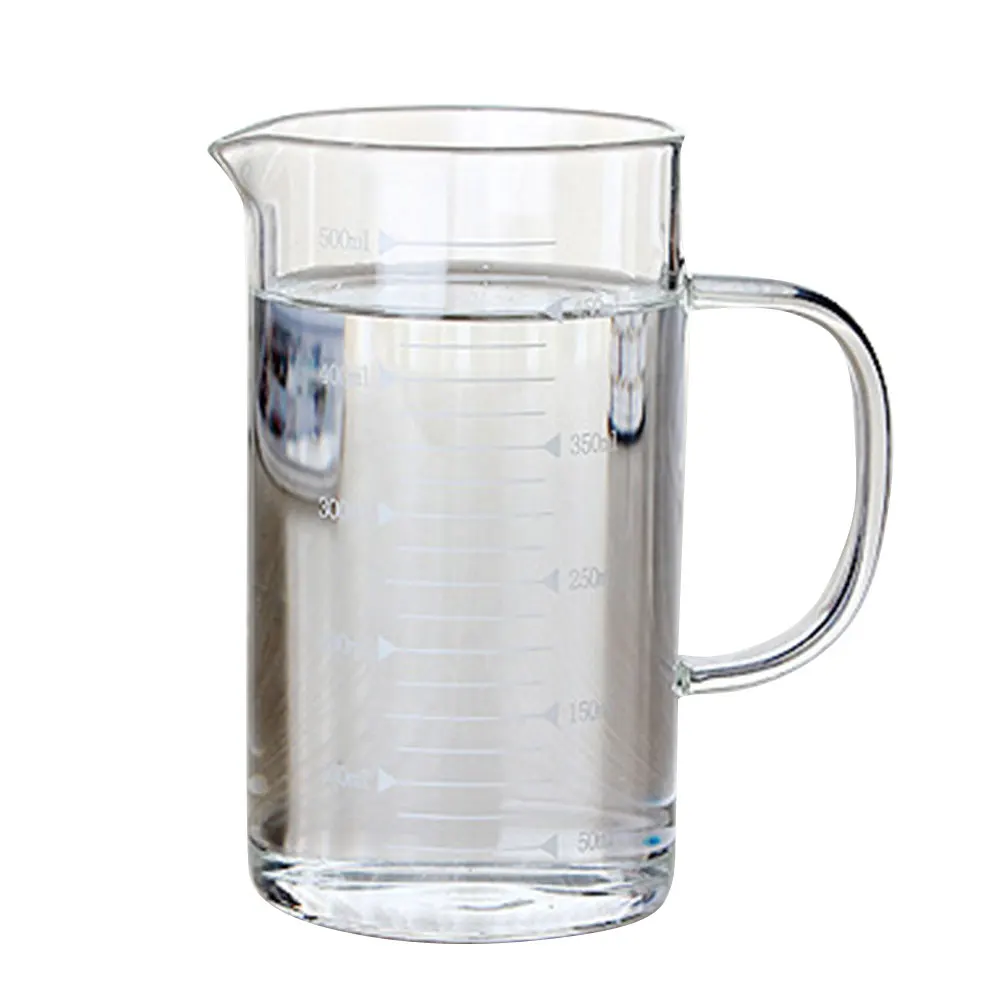 Высокое боросиликатное стекло стеклянный мерный стакан контейнер напитки Бар Прочный жидкости кухня кофе горшки свечи в стеклянной чашке - Цвет: 500ml