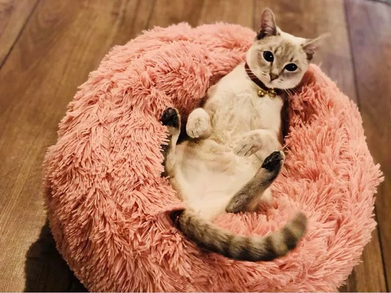 Мягкая Плюшевая круглая собачья кровать Tyteps, теплый хлопковый матрас для кошек, лежак, спальная кровать для собак, дышащая подушка для питомника