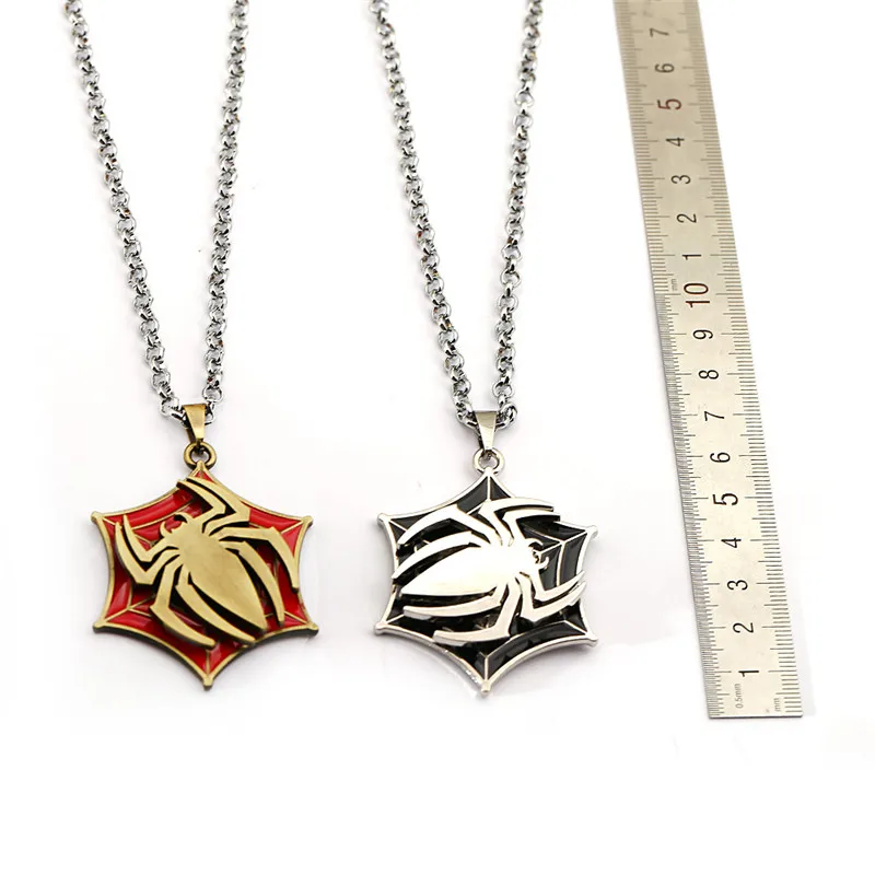 Mens necklace New Spider-Man Hero Crystal Glass Pendant Fashion Jewelry Necklace Gift