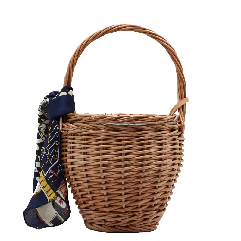 TOPHIGH Borsa a mano intrecciata in vimini di bambù Borse a cestino per le donne 2025 Borsa da spiaggia estiva di moda Vendita calda Molto bella Tote Bolsos - immagine 4