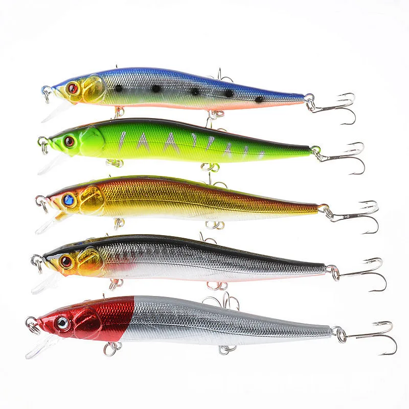 

5Pcs/Set Sea Fishing 11.5cm/13.1g Bionic Minnow Lure Bait Plastic Artificial Hard Baits Ocean Beach Wobblers Fishing Tackles