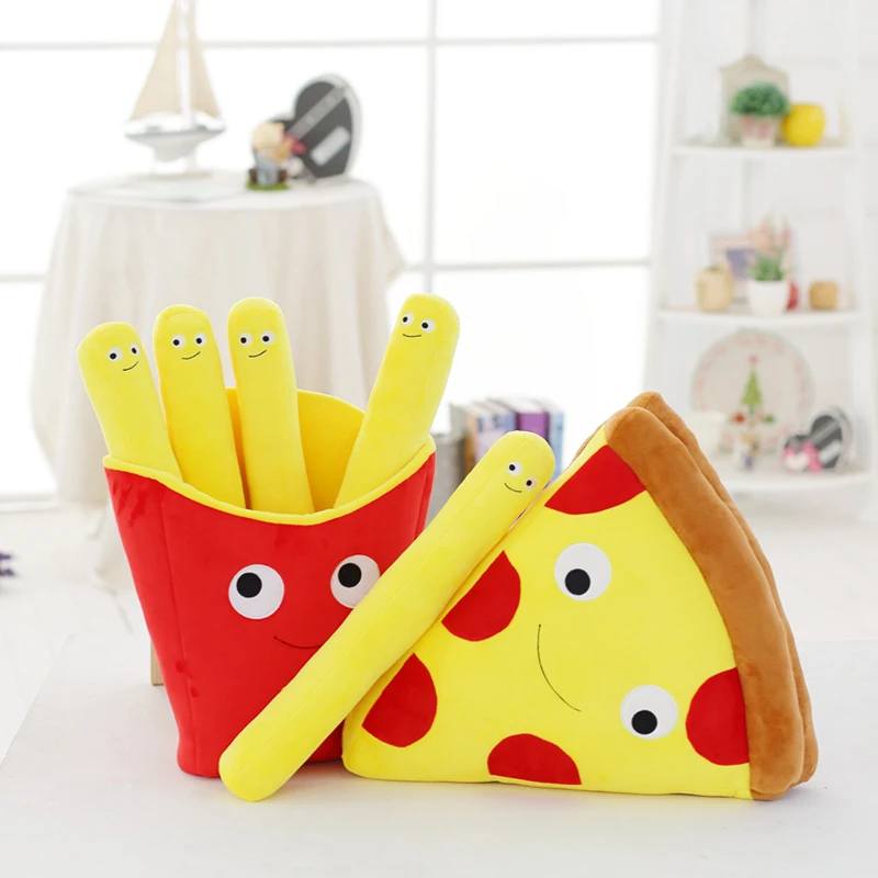 Brinquedo de Pelúcia Kawaii de Pelúcia Criativo Simulação Fast Food French Fries Travesseiro Pizza Almofada Bonito Macia Super Qualidade Criança Presentes 6 Pizza Brinquedo de Pelúcia Almofada Bonito Kawaii
