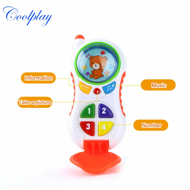 Милый мультяшный электронный игрушечный смартфон с музыкальным звуком детский, для мобильного телефона сотовый телефон Раннее Образование Музыкальные игрушки подарки для детей