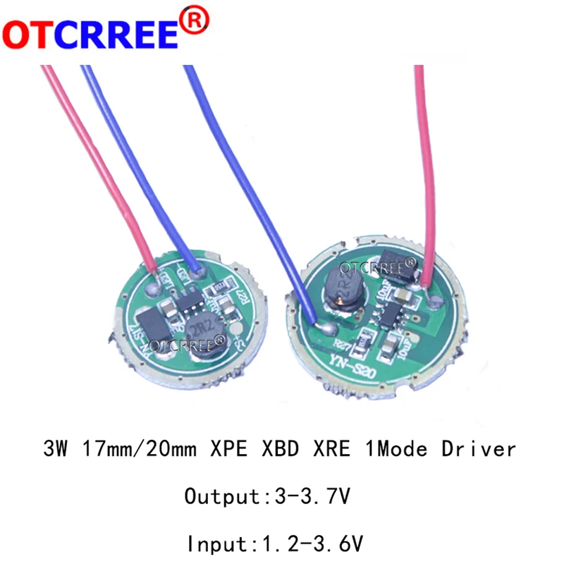 1 шт 3W Светодиодный драйвер 16/20 мм DC3.7V 1 Режим светодиодный драйвер фонарика для CREE XRE-Q5/XPE XP-E/XBD XB-D всех видов 3W светодиодный светильник
