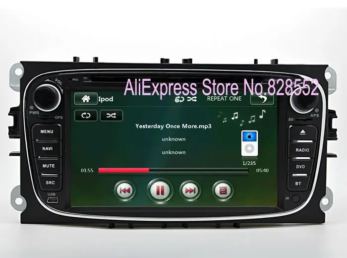 Discount Free Shipping Best Price Car Dvd For ford focus mondeo / ford c max / S-MAX / ford kuga car radio gps tv FM ipod usb/sd black 1