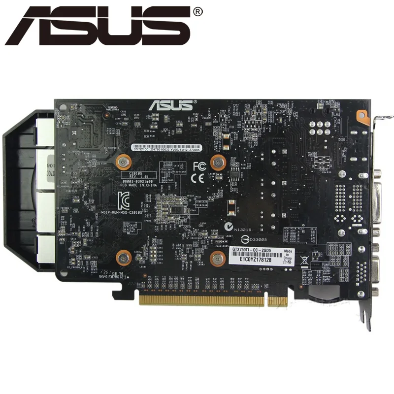 ASUS видеокарта Оригинал GTX 750Ti 2 Гб 128 бит GDDR5 видеокарты для nVIDIA Geforce GTX750Ti Hdmi Dvi б/у VGA