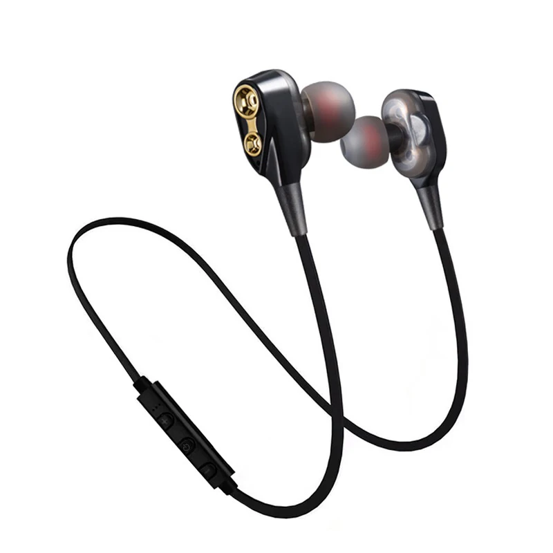 

B1 Double Dynamic Hybrid Bluetooth Earphone Wireless Headphones Four Unit Drive Deep Bass Earphone for Phone with mic 5.0