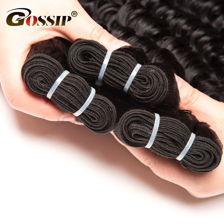 altGossip Deep Wave Brazilian Hair Weave Bundles 100% Human Hair Bundles Natural Color 10-28 Double Weft Hair Extension Non Remy