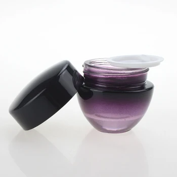 

Empty High quality 50g purple cream glass jar for glass cosmetic jar with plastic lid wholesale