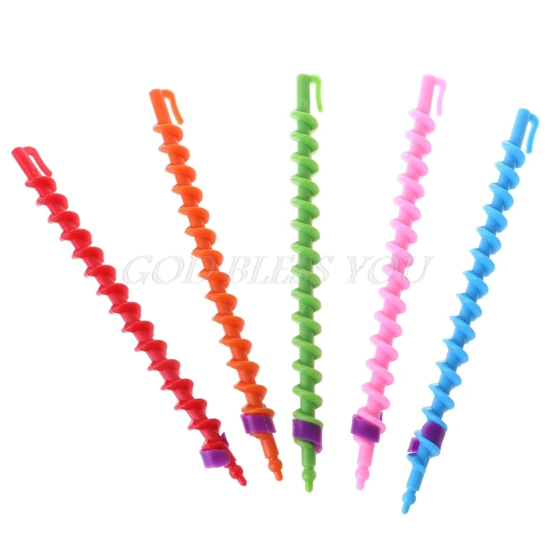 26pcs Plastic Long Styling Barber Salon Tool Hairdressing Spiral