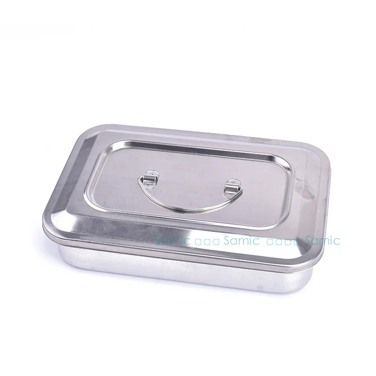 

Dental Stainless Steel Dental Instruments Tray Surgical Nursing Medical Steriliser Container For Dentist Tool Storage Box
