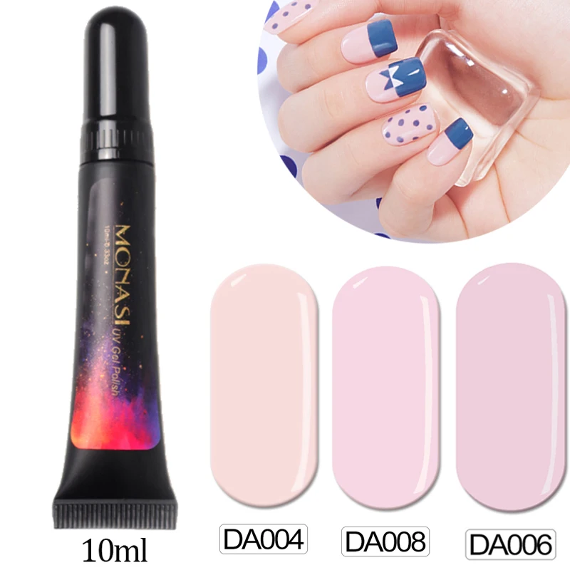 Monasi UV Nail Gel Polish Solid Color Thick Nail Gel Lacquer 10g Easy