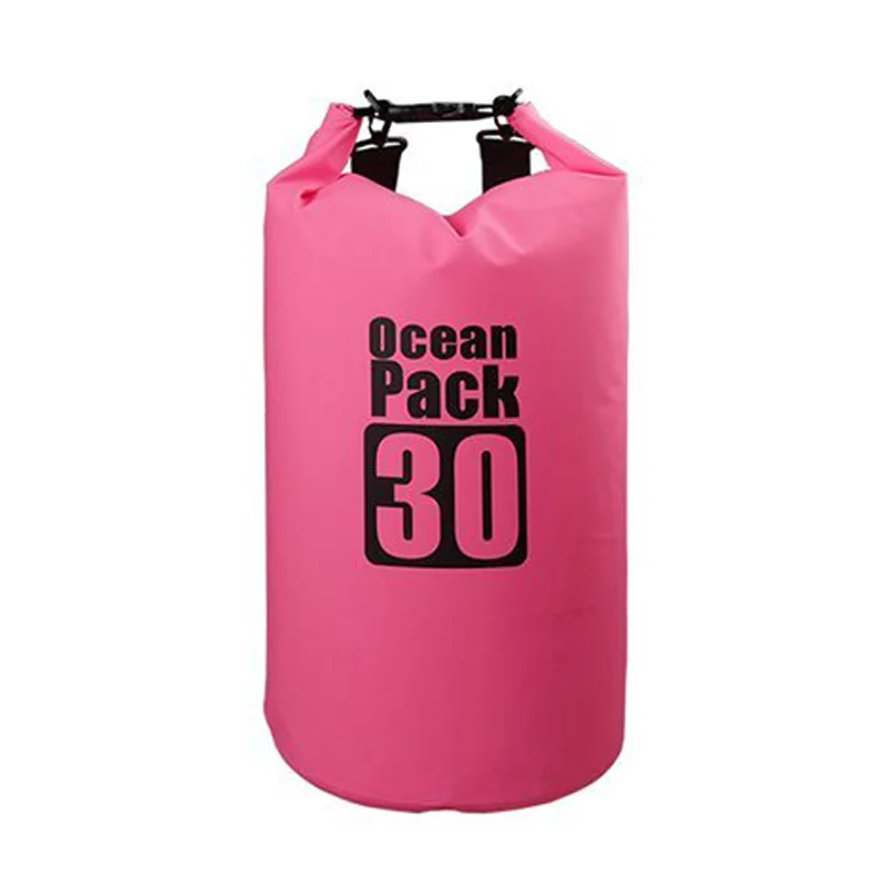 Открытый водонепроницаемый сухой мешок 20L/30L/40L портативный бочкообразный океан пакет прочный и легкий для плавающей, дайвинг кемпинг - Цвет: Pink 30L