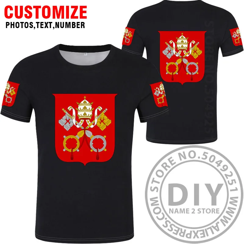 Ватикан город STATE t shirt diy изготовление под заказ имя номер НДС футболка Национальный флаг va латинская красная страна тестовый логотип фото одежда - Цвет: Style 9