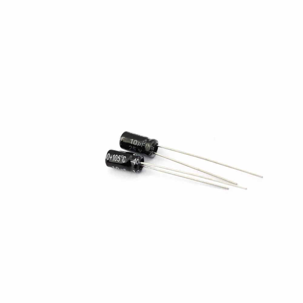 

50PCS Radial Lead Cylindrical Aluminium Electrolytic Capacitor 25V 10uF 4*7mm
