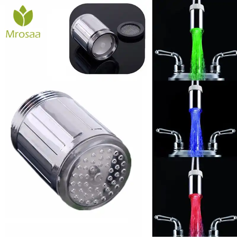 LED Aerators Water Faucet Tap Heads 360 Degree Adjustable Kitchen Temperature Sensor 3 Colors