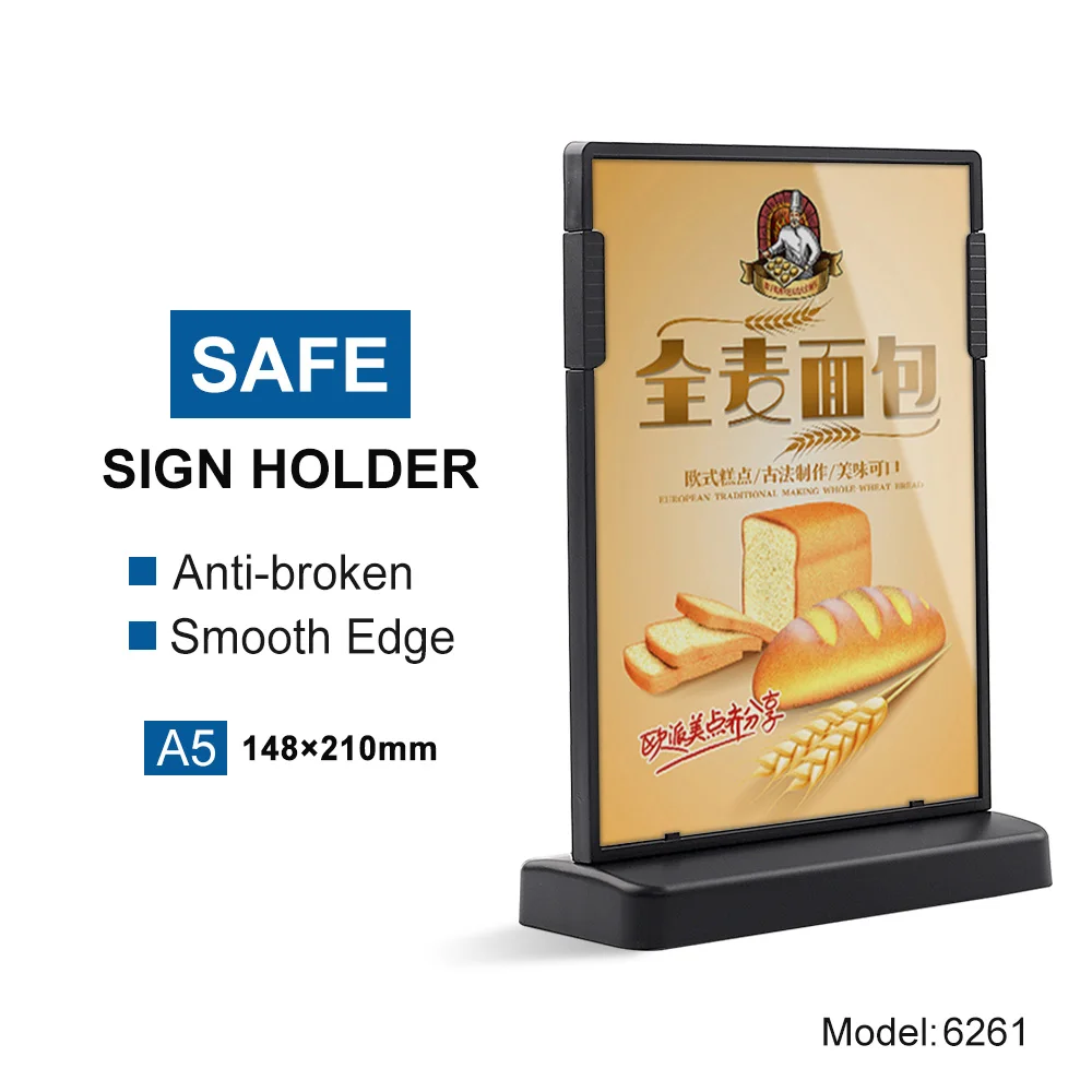 

T-shaped Plastic Acrylic Sign Holder Display Stand Holder Desk POP Acrylic Menu Holder Sign Board for Restaurant Hotel