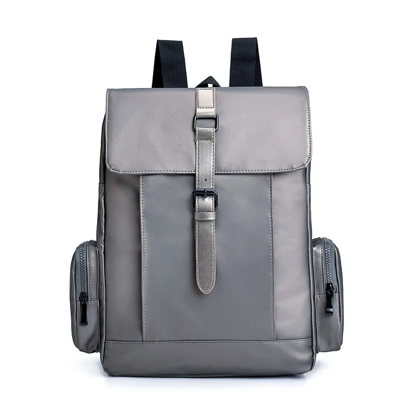 

New Solid Color Waterproof Nylon Backpack Fashion Tide Brand Simple Backpack Middle School Student Large-capacity School Bag