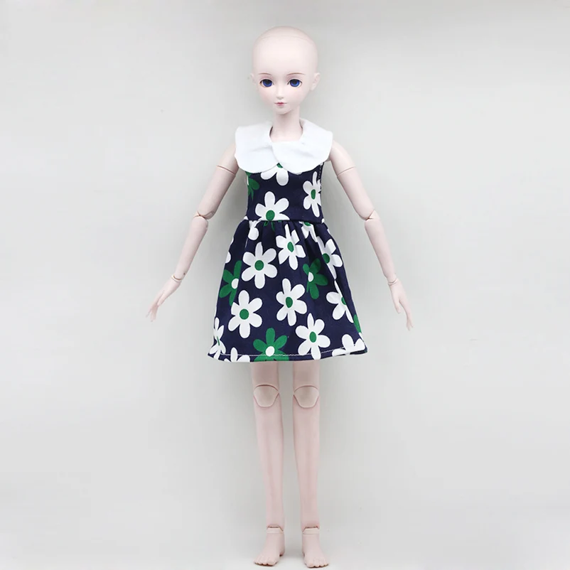 Модные куклы, одежда, игрушки для 60 см, 1/3 BJD, куклы, милое платье с цветами, длинный рукав, одежда, аксессуары, игрушки - Цвет: Синий