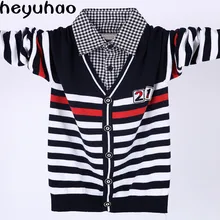 Хлопковая рубашка для мальчиков; свитер с воротником