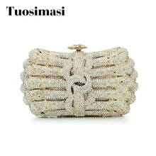 Хрустальный кошелек с цепочкой Цветок Жесткий клатч вечерняя сумка клатч сумка(8758A-GS