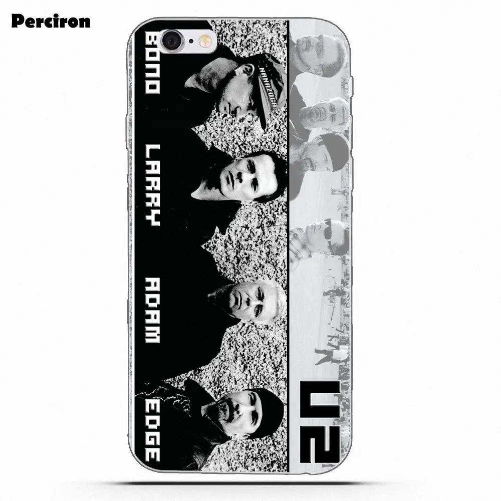 U2 черный и белый логотип для iPhone X 4 4S 5 5C SE 6 S 7 8 Plus Galaxy S5 S6 S7 S8 Grand Core II Prime Alpha мягкий