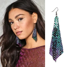 JUJIA новые массивные осень голографические серьги с кольцом Модные серьги для женщин