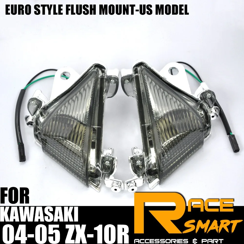 Motorcycle Front Turn Signal Light Lens Cover Case For KAWASAKI 04-05 ZX-10R EURO STYLE FLUSH MOUNT-US MODEL ZX10R ZX 10R |
