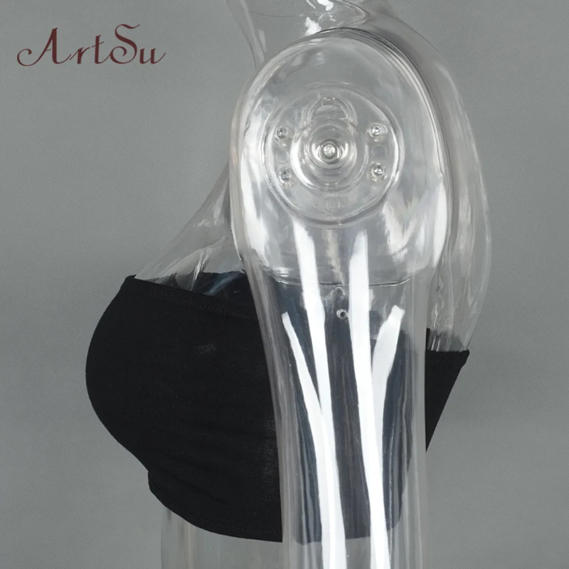 ArtSu, осенняя женская зимняя майка, черные кроп-топы, 95% хлопок, белая футболка с открытыми плечами для фитнеса, женская укороченная Feminino ASVE20005