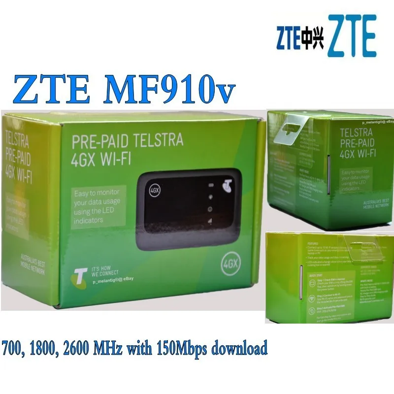 Открыл ZTE Hotspot MF 910 В 150 Мбит/с карман 4 г мобильный модем-маршрутизатор Lte плюс 2 шт. антенны