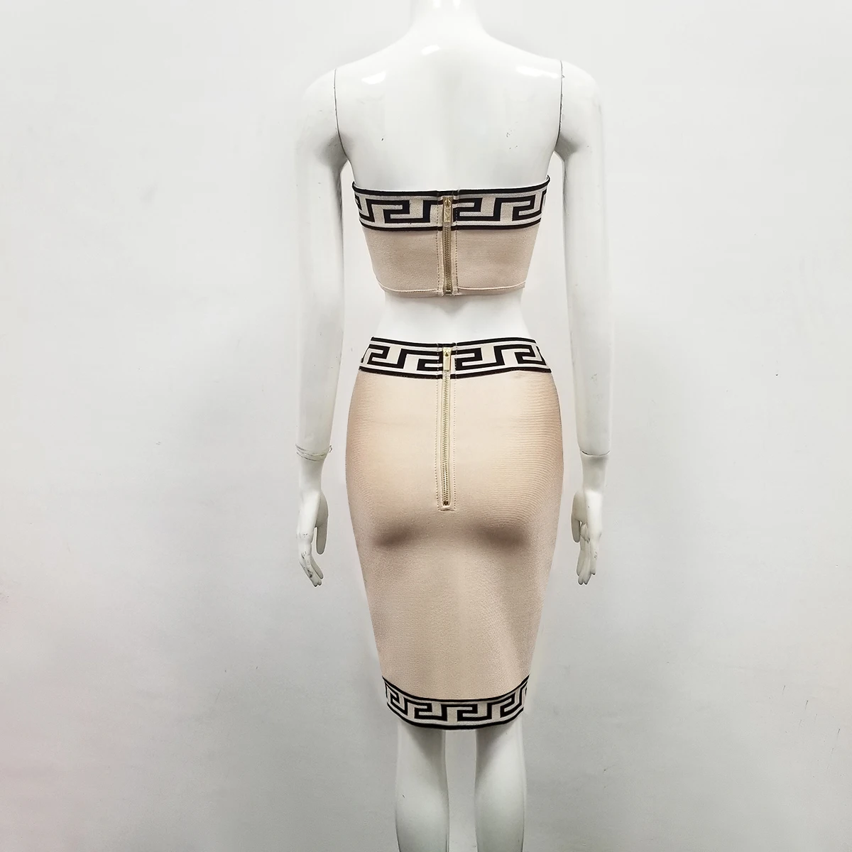 Новые модные сексуальные женские комплекты с квадратным воротником Топы средней длины-удлиненная юбка вискоза бандажные вечерние комплекты высокого качества