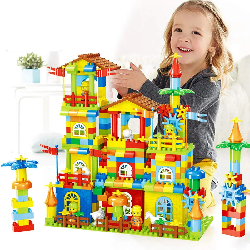 Big Building Blocks ABS Children Educational DIY Amusement Park Assemble Bricks Model Toys Compatible with Legoed Duplo | Игрушки и