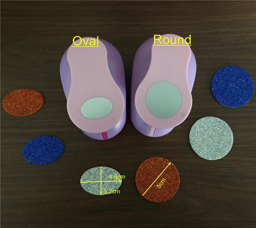 Oval And Round Shaped 2 Inch Craft Punch Set Puncher Diy Scrapbooking