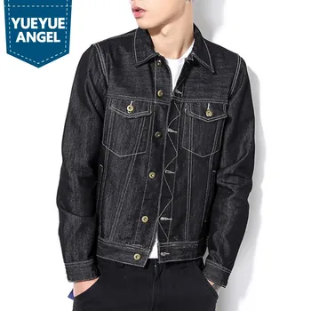 

Spring New Denim Jackets Men Solid Casual Jeans Coats Outerwear Cotton Slim Fit Brand Men's Clothing Plus Size 6XL Veste Homme