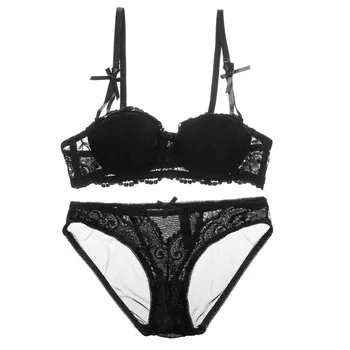 

Fashion Sexy Bra Sets Cotton Underwear Women Set Lace Comfortable Brassiere Gray Bras Embroidery Lingerie Black Underwear Set