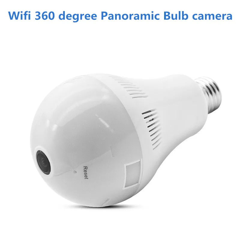 

960P Mini Lamp WIFI Camera 1.3MP HD Bulb Light Wireless IP Camera 360 Degre Panoramic FishEye baby monitor Support 128GB TF Card