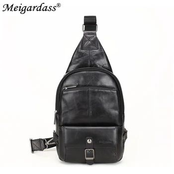 

MEIGARDASS Sling Bag Men Genuine Leather Messenger Bags Chest Bag male Travel Shoulder Crossbody Bags for men Chest Pack