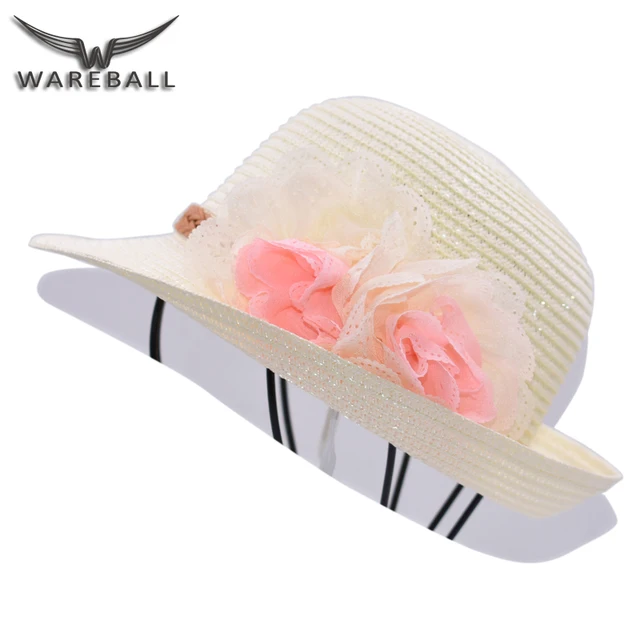 [WAREBALL] горячие Моды Новый Цветок Украсьте Девочки Дети Соломенные Шляпы Лето Sun Beach Шапки Для Выбрать Пляж шляпа