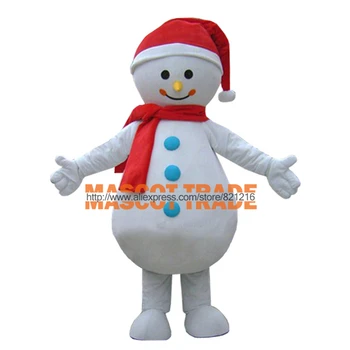 

Christmas White Snow Man Adult Size Mascot Costume Winter Snow Man Cartoon Character Mascot Outfit Suit