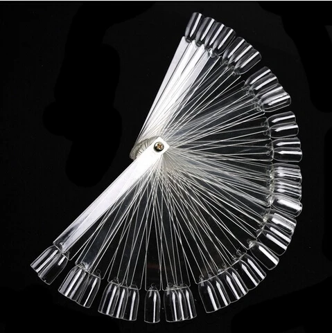 

50pcs Tips Clear Fan-shaped Nail Art Display Chart False Fake Nail Design,free shipping,high quality~