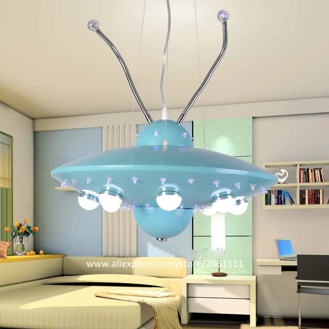 Us 91 55 Unique Alien Ufo Cool Lamps For Boys Rooms Colorful Amazing Novelty Pendant Light Hanging Fixture With Remote Control In